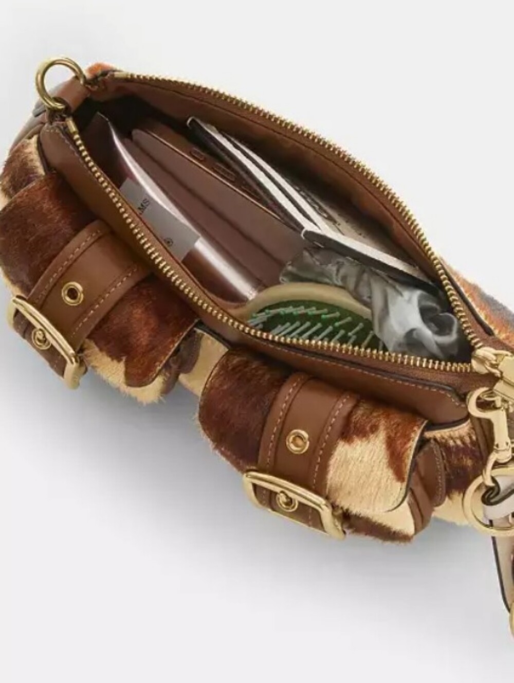 Coach Ashton Shoulder Bag in Gold/Cow Multi Haircalf - Picture 6 of 10